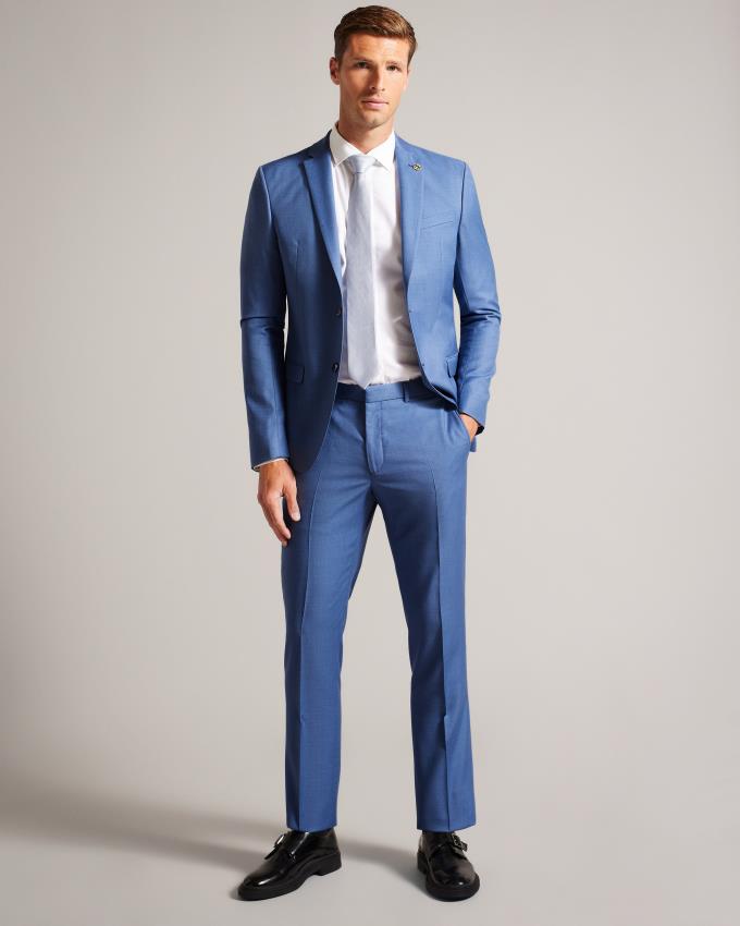 Pantalon Ted Baker Wool Suit Bleu Homme | EWA-79872869